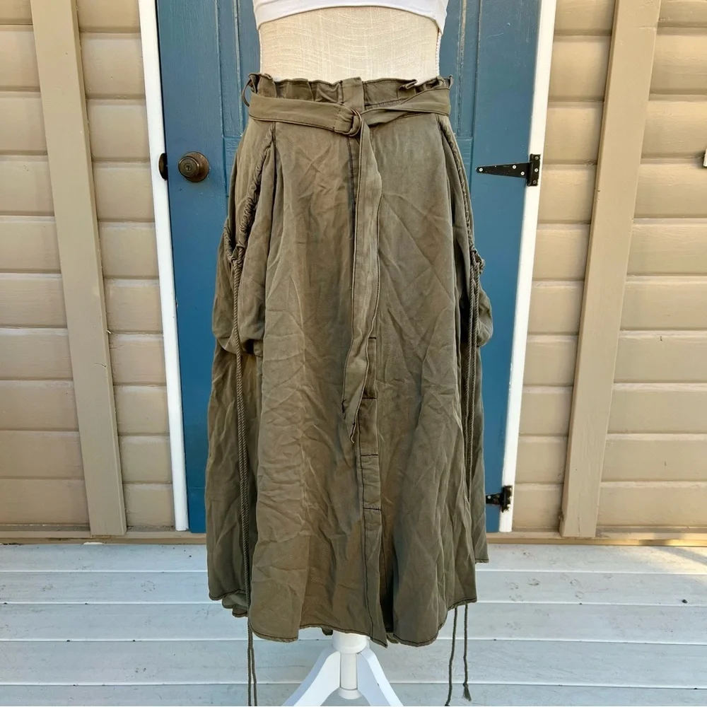 Free People Anja Rubik fronts Midi Skirt Women’s Size L - Picture 3 of 7